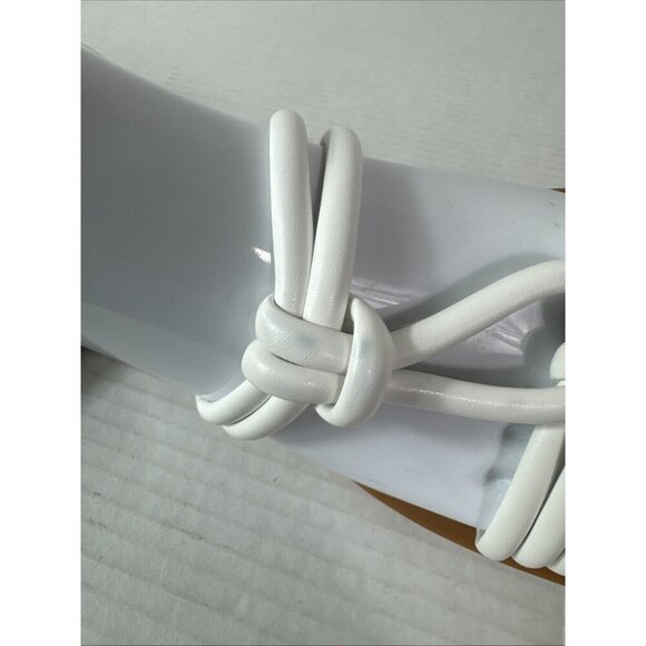 Azalea Wang Women's 7 Stetson White Slip On Square Toe Knot Sandals New 0185 - Picture 14 of 14